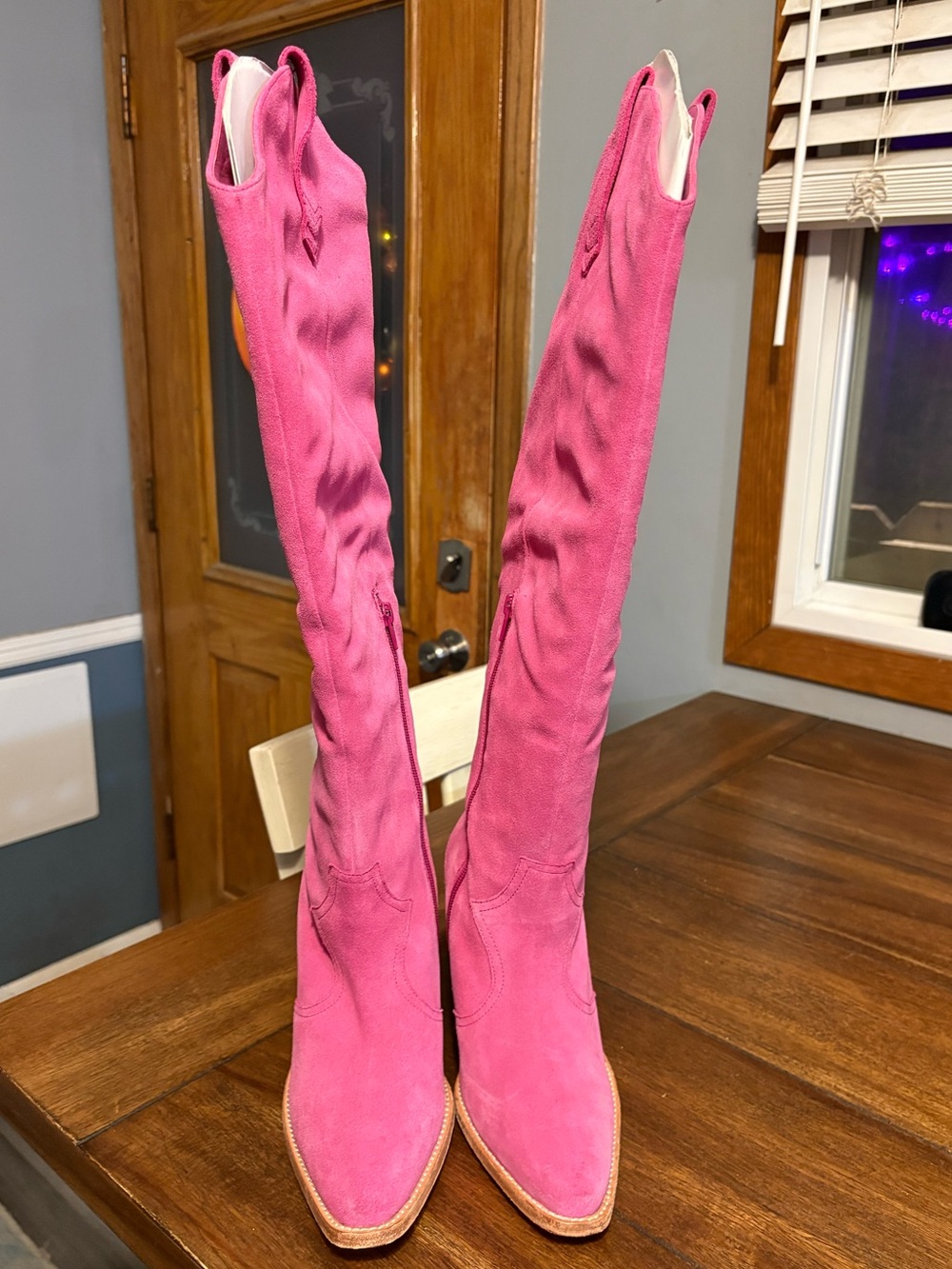 Spell Montana Knee High Suede Pink Boots - Picture 9 of 12
